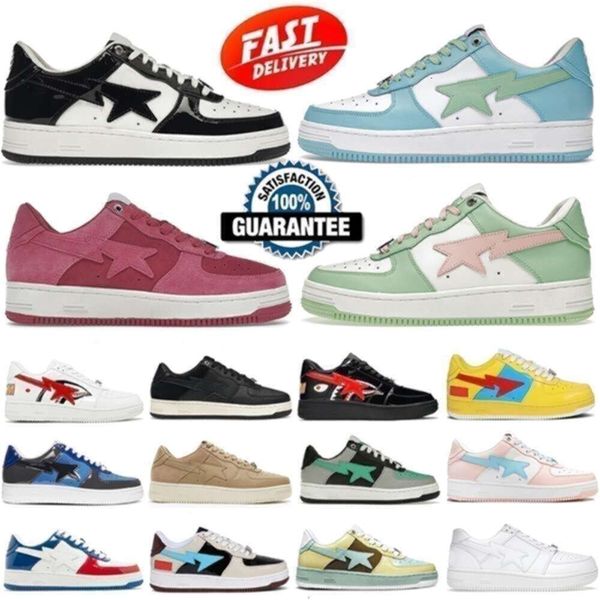 

Bapestark8 Shoes Grey Black Color Camo Combo Pink Green Abc Camos Pastel Blue Patent Leather Trainers Sports Sneakers, 20