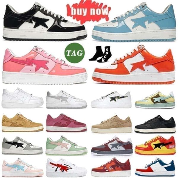 

2024 NEW Shoes Sneakers Woman Plate-forme Staesi Fashion Patent Leather Black White Outdoor, Blue