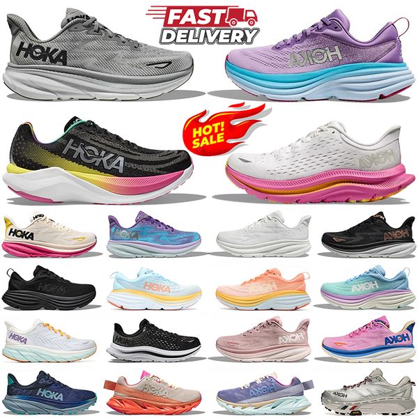 

hoka running shoes for men women hokas designer sneakers bondi 8 clifton 9 Kawana Mafate Elevon triple black white pink mens womens outdoor sports trainers, Clifton 8 #7