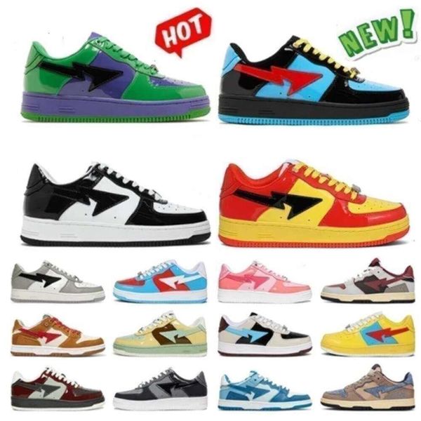 

2024 NEW Stas Sta Shoes Womens Mens Shoes Patent Leather Low Black Camouflage Combination Pink Abc Camo Blue Gray Orange Green, Red