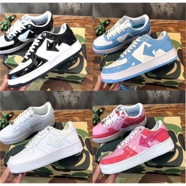 

2024 NEW Sta Sneakers Low-top Sneakers M1 Fashion Ape Monkey Shape Leather Shoe Classic Shoes Medicom Toy Camo 35-46, Red