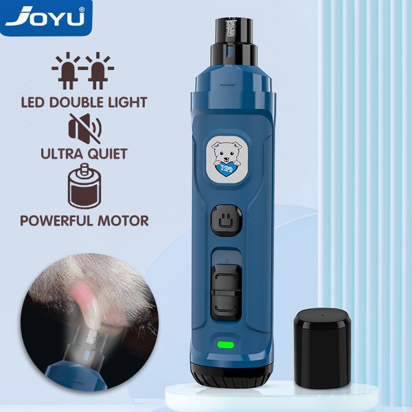 

JOYU Dog Nail Grinder with 2 LED Light - Super Quiet Powerful 2-Speed Nail Trimmer File for Small Medium Large Dogs & Cats, Color