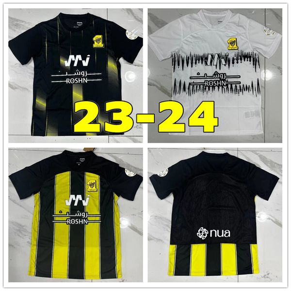 

2023 2024 Al Ittihad Soccer Jerseys 23/24 Hamdallah Romarinho Camara Home Away Jerseys Costa Coronado Hegazy pre match training jersey Football Shirt
