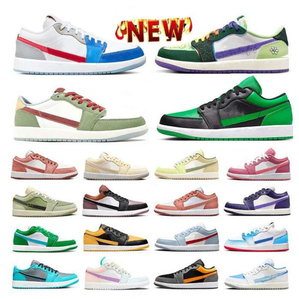 

Jumpman 1 Low 1s Basketball Shoes Women Men UNC Panda Fog Grey Gamma Blue Year Of The Dragon Doernbecher Craft Olive Mocha Golf Olive Cactus Jack Travis Trainer Sneaker, 43