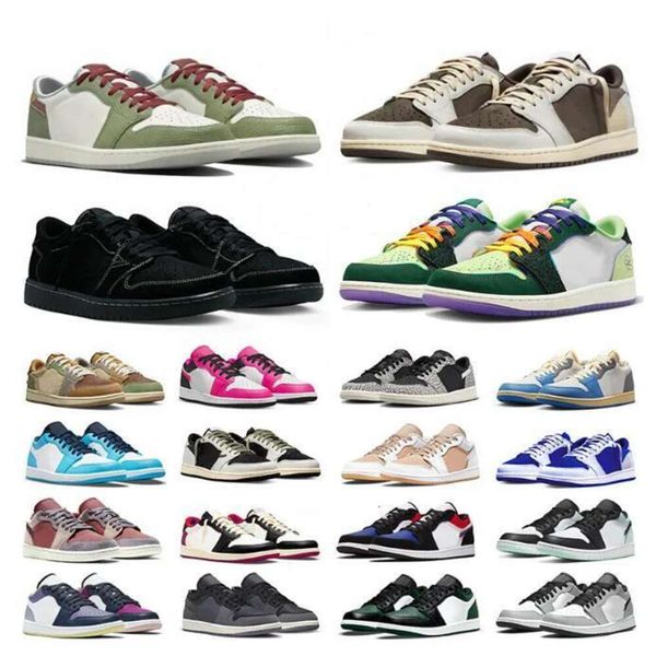 

Designer OG Jumpman 1 Mens Basketball Shoes 1s Low Black Olive Black Phantom Reverse Mocha Panda Wolf Grey Fierce Pink Golf 1961 Celadon Men Women Trainers Sneakers, 20