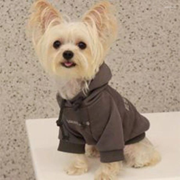 

Dog Apparel Hoodies Letter Fleece ed Fall Puppy Sweatshirt Soft Warm Sweater Winter Hooded Clothes For Small Dogs, Gray