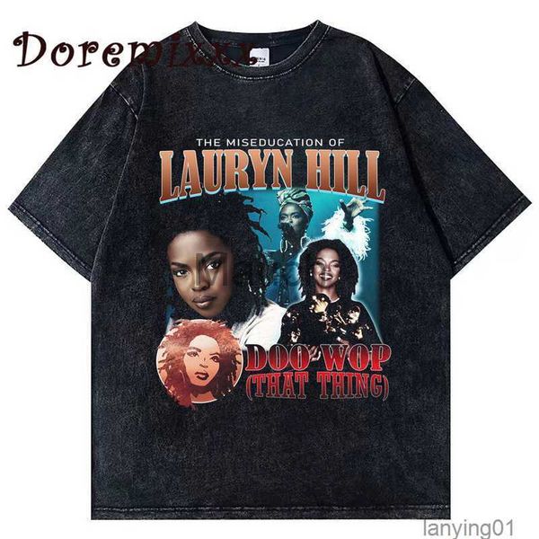 

Men' T-shirts Rapper Lauryn Hill Graphics Tshirt Unisex Harajuku Men Vintage Shortsleeve Washed Tshirts Oversized Hip Hop Tops Streetwear J230625, 120388