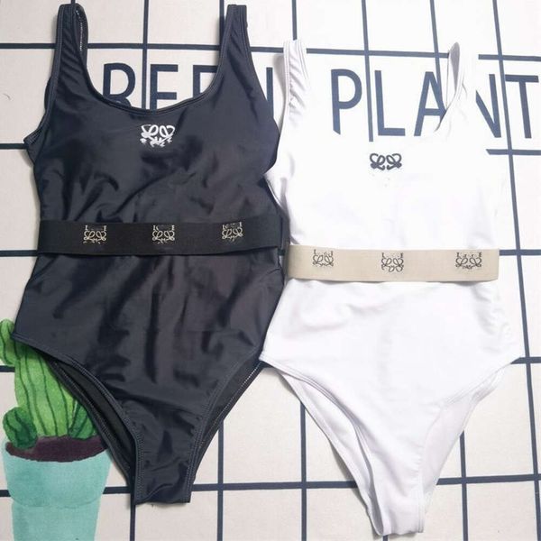 

Summer Sexy Bikini Designer Swimwear Womens Fashion Letter Print Graphics One Piece Swimsuit Backless Beach Swimsuit, Black