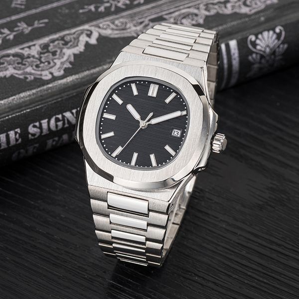

men automatic watches 5711 sier strap blue stainless mens mechanical montre de luxe wristwatch 01, Deep blue