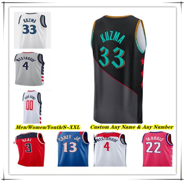 

Printed Washington City Edition Basketball Jersey Kyle Kuzma Poole Tyus Jones Deni Avdija Corey Kispert Daniel Gafford Bilal Coulibaly Landry Shamet WIZARD, 2024 men black