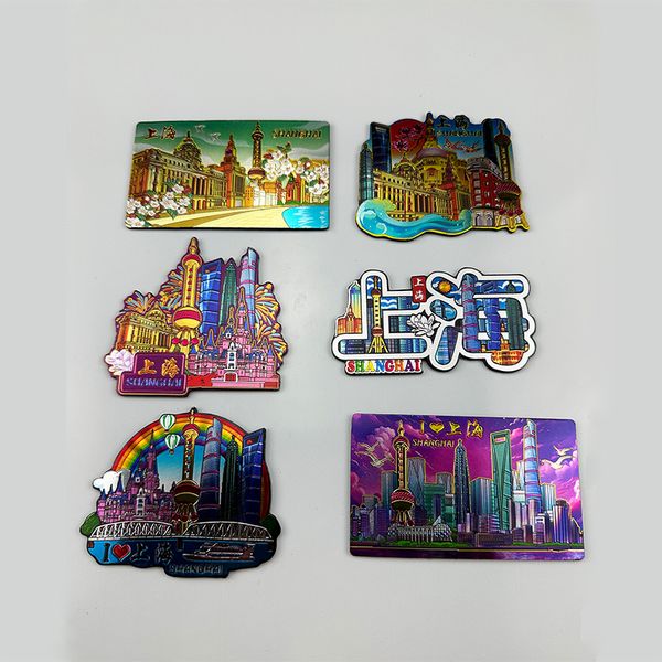 

urban tourism souvenir aluminum foil magnetic refrigerator sticker Shanghai