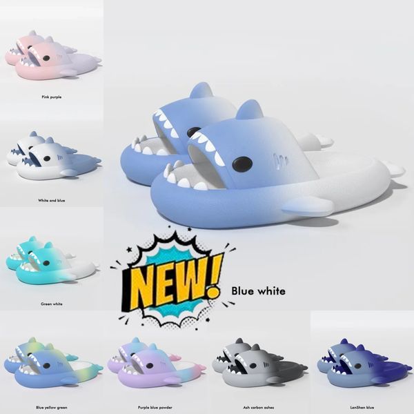 

Women Summer Shark Designer Sandles Home Slippers Anti-skid EVA Solid Color Couple Parents Outdoor Cool Indoor Household Funny Shoes Eur 36-45 GAI 394, Cream