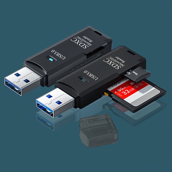 USB 2.0 3.0 Micro SD Card Reader 2-in-1Card Reader to USB Adapter SDXC SDHC MMC RS-MMC For PC Camera Memory Card Wansurs Laptop card Reader