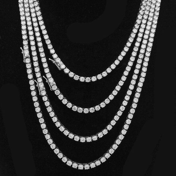 

Starsgem Customized White Gold Jewelry Round Moissanite HPHT Lab Grown Diamond Tennis Chain Necklace