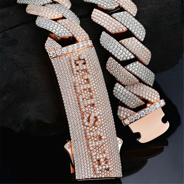 

High Quality Hip Hop Fine Jewelry Iced Out 16Mm 3 Rows VVS Moissanite Diamond Cuban Link Chain Necklace With GRA CE