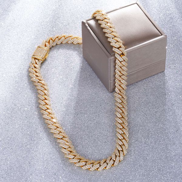 

Starsgem Hip Hop Style Sier Sterling Moissanite Necklace Cuban Link Chain For Men