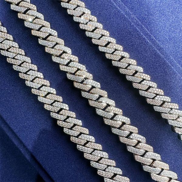 

10Mm Custom Fine Jewelry Sterling Sier VVS Moissanite Diamond Cuban Link Chain Necklace With Letter