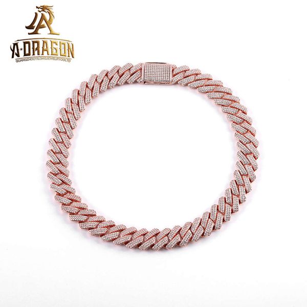 

New Design VVS Moissanite Diamond Necklace For Men Mixed Inlaid Gold Iced Out Baguette Cuban Link Chain