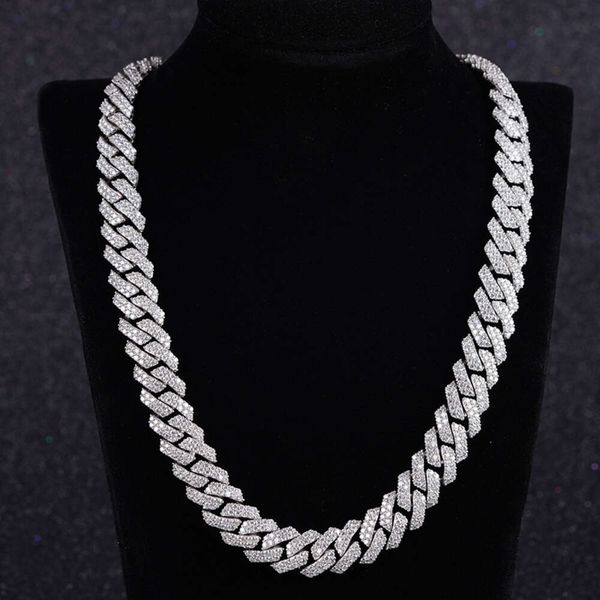 

S Sterling Sier Moissanite Link Chain Bracelet Cuban Necklace On Sale