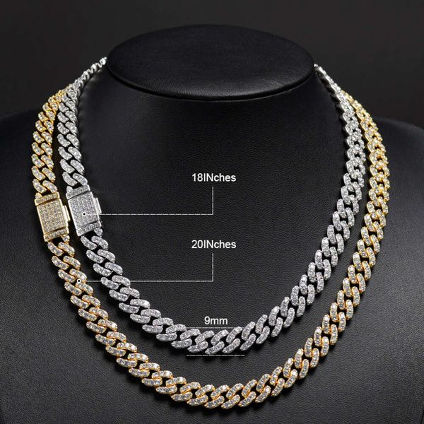 

Hot Sale Pass Diamond Tester VVS Chain Sterling Sier 9Mm Moissanite Cuban Hip Hop Fashion Jewelry