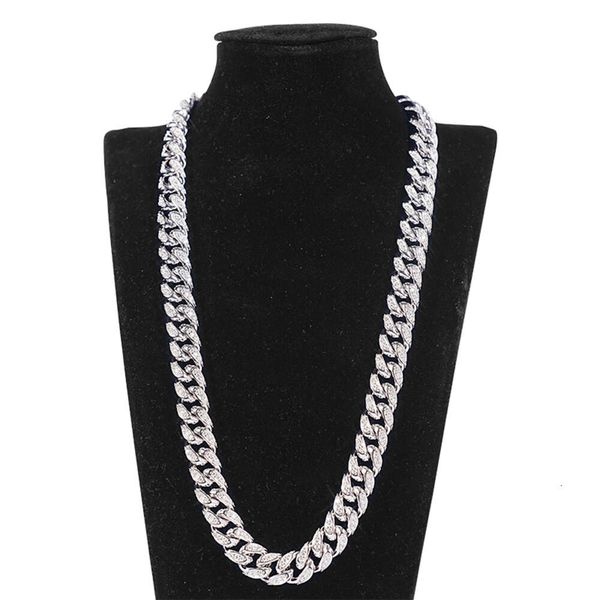 

Hip Hop Jewelry Diamond Men's 13 Mm Moissanite S Sliver 14K Karat Gold Cuban Necklace Chain