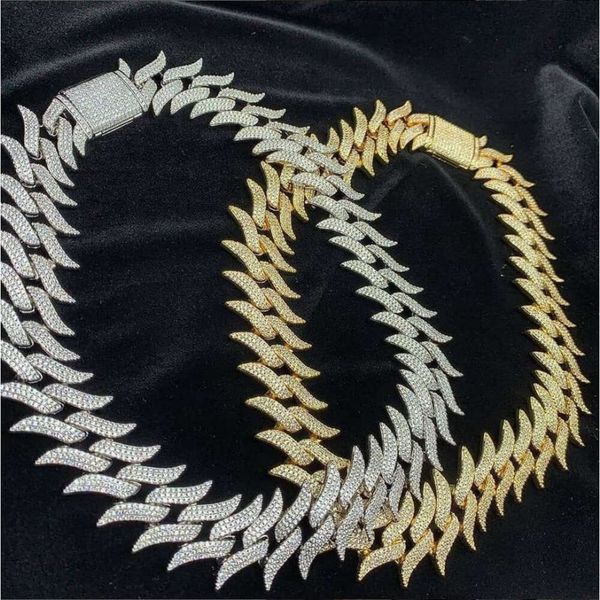 

Hip Hop Sier Cuban Link Chain Moissanite Iced Out Jewelry VVS Diamonds Custom Necklace