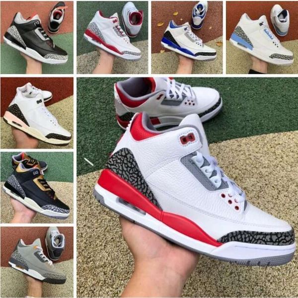 

Basketball Shoes Men 3s Jumpman 3 White Cement Reimagined Fire Red Cardinal Dark Iris Pine Green UNC Palomino Black Cat Mens Women Sports Retro Trainers Sneakers