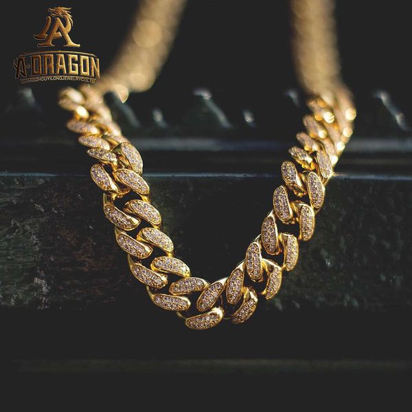

Hip Hop Jewelry 12Mm VVS Moissanite Diamond Men Cuban Link Chains For Mens