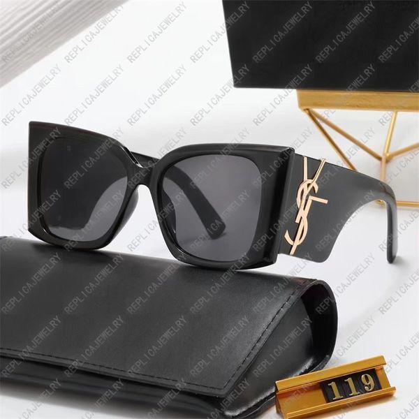 

Trendy Sunglasses For Women Designer SL M119 Oversized Sunglasses Black New With Box Glasses Female Square Elegant Sunglasses High Quality Luxury Eyeglasses