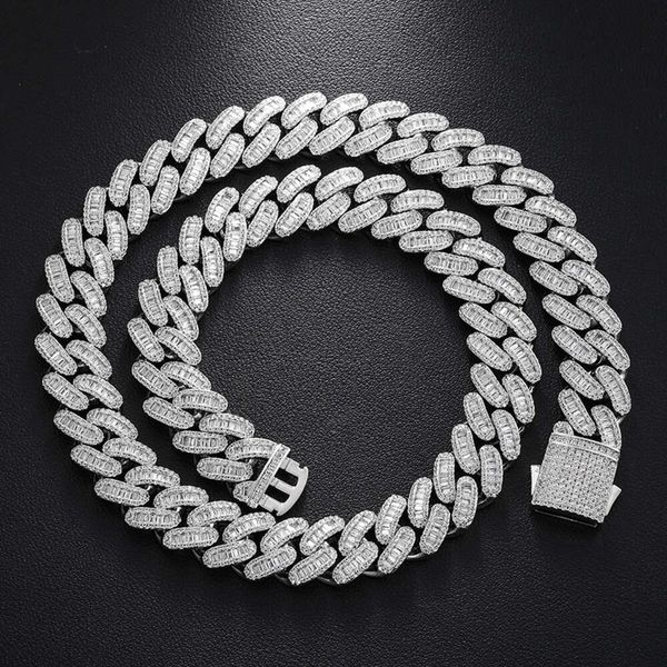 

Best Price Iced Out Custom Bling Buguette VVS Moissanite Pass Diamond Tester Miami Cuban Link Chain Necklace
