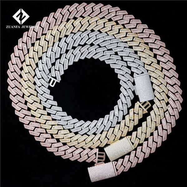 

Factory Custom Men Hip Hop Iced Out 18Mm Solid S 10K 14K Yellow Gold Plated Moissanite Diamond Cuban Chain Link Necklace