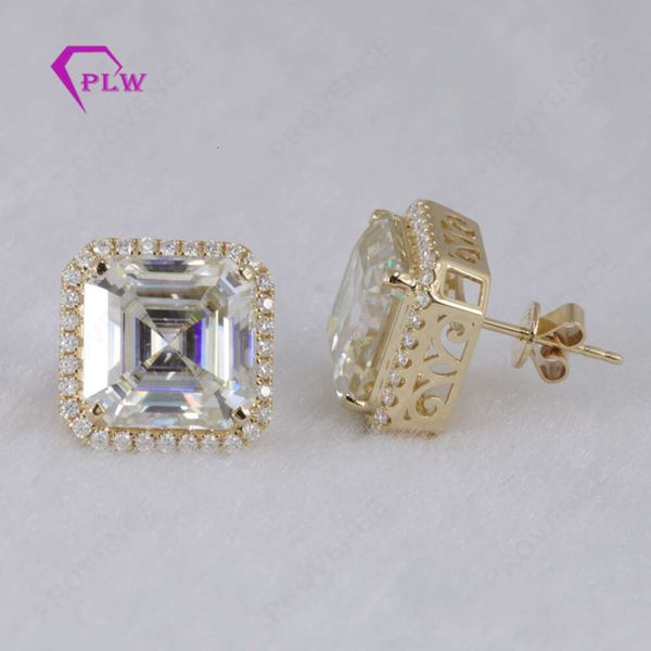 

Yellow Gold Earring Designs New Asscher Cut Moissanite Diamond Earrings