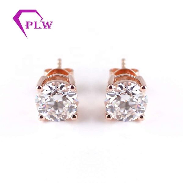

14K Rose Gold Old European Cut 7Mm Moissanite Stud Earrings