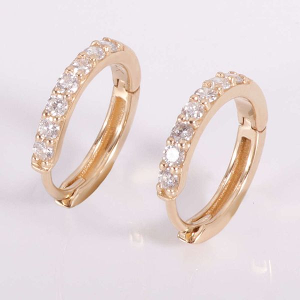

14K Yellow Gold Hoop Earring Moissanite Diamond Earrings For Sale