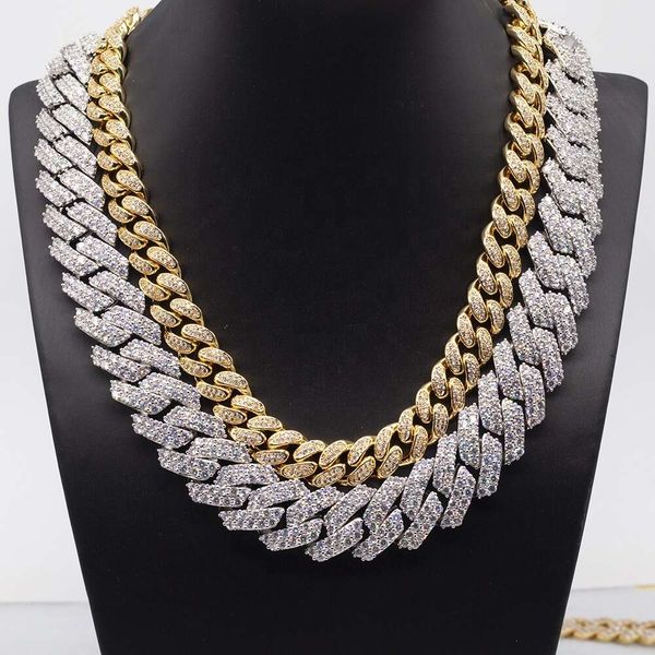 

Sterling Sier 10K 14K Gold Customized Hip Hop White Necklace Jewelry Moissanite Cuban Link Chain