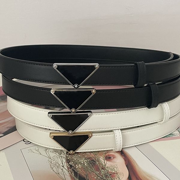 

Designer Leather For Men Women Fashion Alphabet Triangle Large Gold Sier Black Buckle High Quality Mens Belt Width Cm