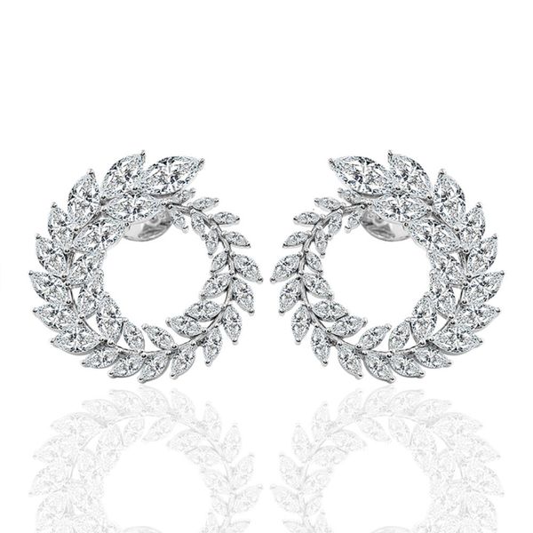 

Statement Earrings 14K Solid Gold Women Gorgeous Earings Moissanite Diamond Exquisite Jewelry