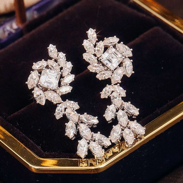 

Provence Jewelry 14K White Marquise & Asscher Cut Moissanite Gold Loose Gemstone Diamond Earrings