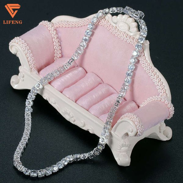 

Lifeng Fashion Jewelry Chain 6Mm 18/24 Inches Round Pure Moissanite Diamond Tennis Necklace 14K White Gold