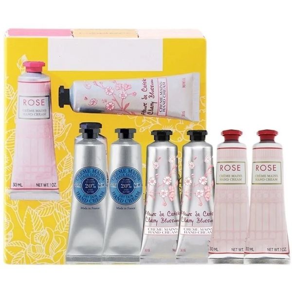 

Provence hand cream collection 30ml 6piece set cherry blossom shea butter rose fragrance cream mains 6pcs 1oz hands skin care lotion gift box kit