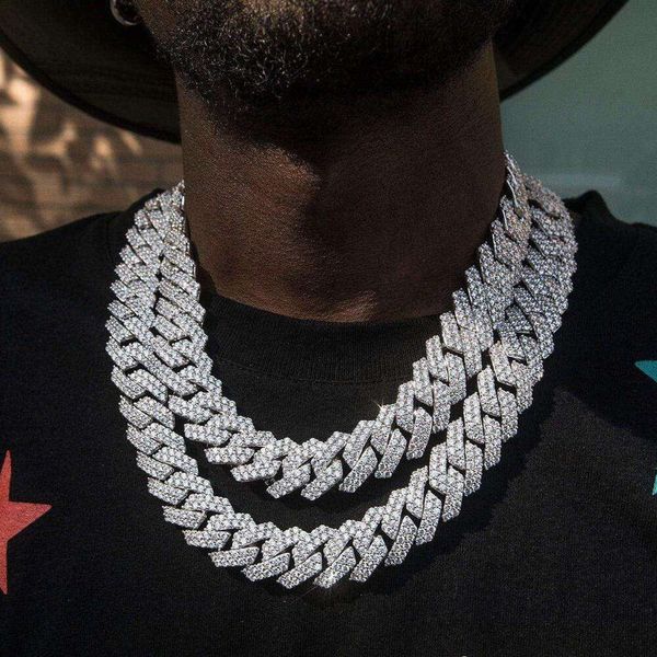 

S Prong Chain Bracelet 6Mm -18Mm Moissanite Cuban Link Chains 12Mm Iced Out Vvs Diamonds Necklace Sier