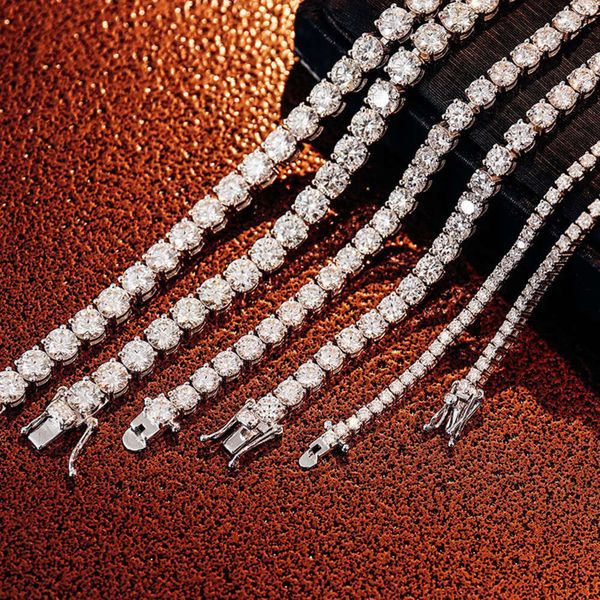 

2Mm 3Mm 4Mm 5Mm Hip Hop D Color Necklace 10K Gold Moissanite Tennis Chain