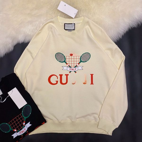 

Designer Fashion Men's and Women's Hoodie 3D Silicon Hoodies Skateboard Hip Hop with Racket Letter Logo Loose Fit Pullover High Street Unisex Streetwear, Black