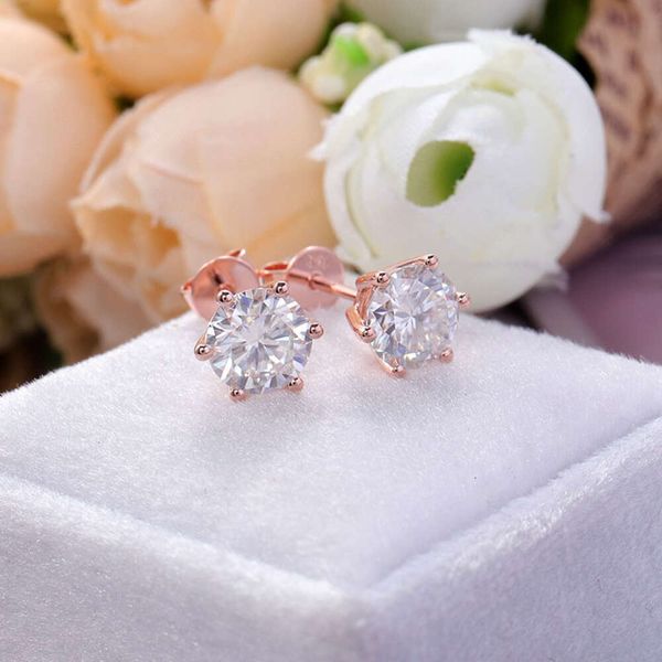 

Hot Sale Hpht/Cvd Lab Fashion Def-Vs 1Ct Pair Cvd Diamond 10K 14K 6Prongs Stud Jewelry Earrings