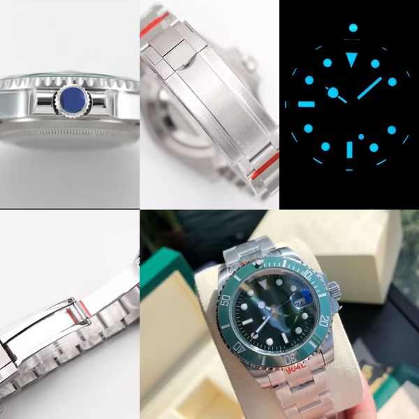 

Designer men's watch diving green dial 40mm automatic movement waterproof sapphire 904L stainless steel strap luminous gift watch Montre de luxe factory