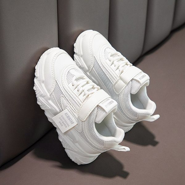 

Spring White Sports Sneakers Slip On Soft Bottom Tennis Shoes for Girl Fashion Kids Breathable Children Shoes Outdoor 2024 New Athletic Casual Sneakers Size 26, Multi-color