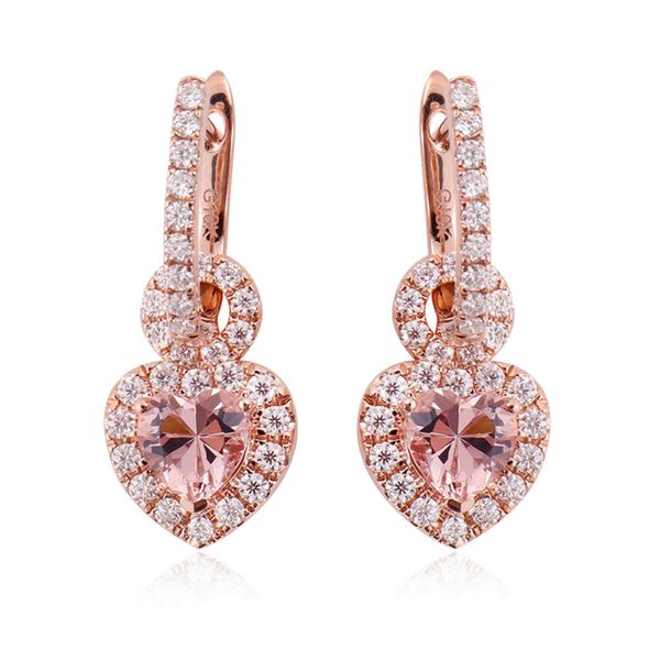 

Custom Moissante Pink Heart Cut Solid 14K Gold Stud Women Vvs Moissanite Studs Stackable Solitaire Earrings