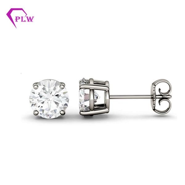 

Prong Setting 0.5Ct 5Mm Round 3Excellent Cut DEF Color VS Diamond Stud Earrings In White Gold As Gift