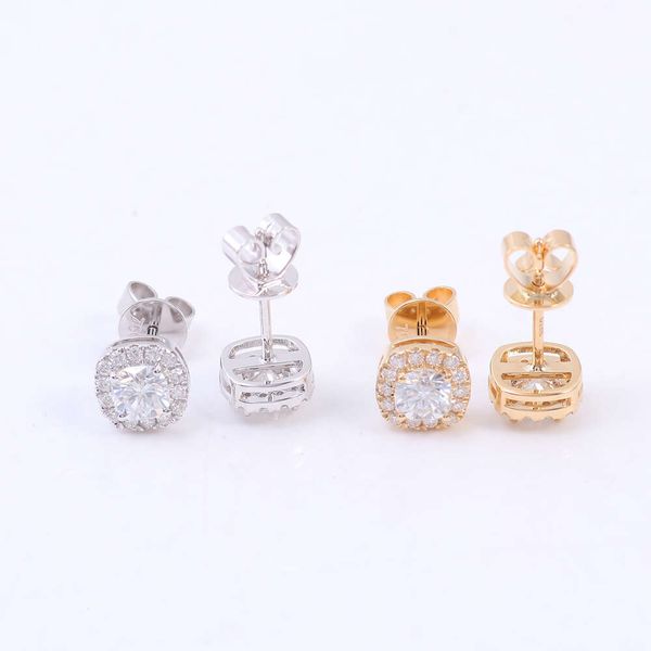 

Round Cut Women Men Grown Yellow White Gold 1Ct Dvvs1 Lab Diamond Stud Earrings