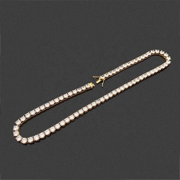 

New Design Custom Vvs Moissanite D Color Chain 14K Gold Filled Sier Tennis Necklace